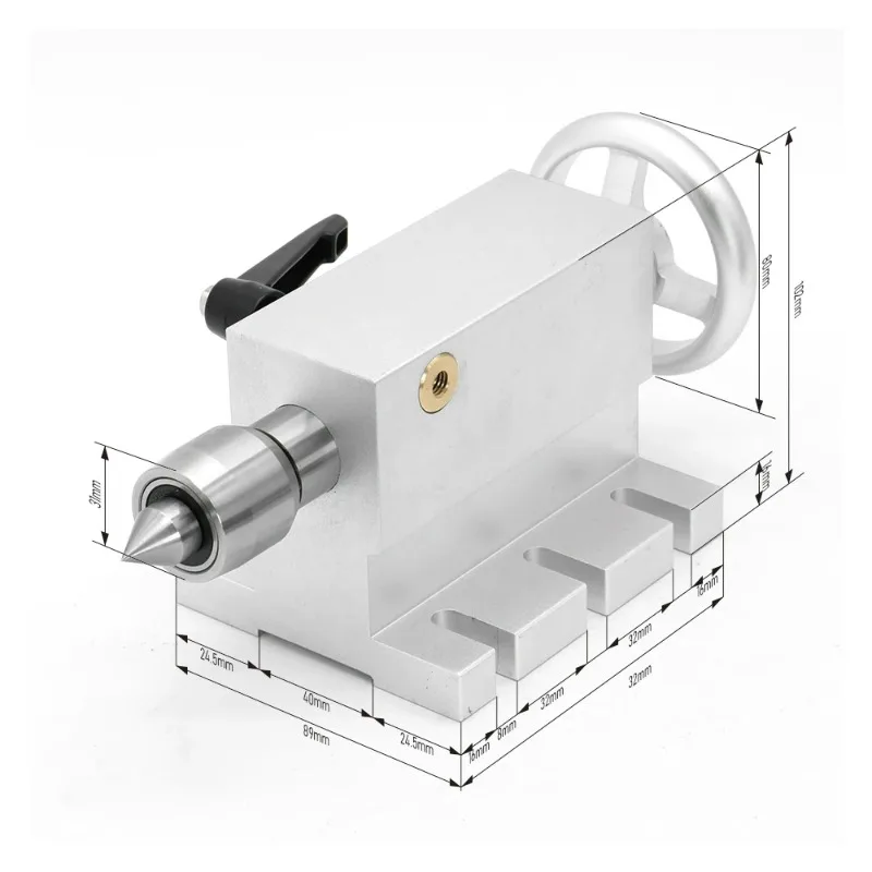 Nema 23 Stepper Motor 6:1 K12-100 3 4 Jaw Chuck 100mm CNC 4th A Rotary Axis With MT2 65mm Tailstock For Engraver Router