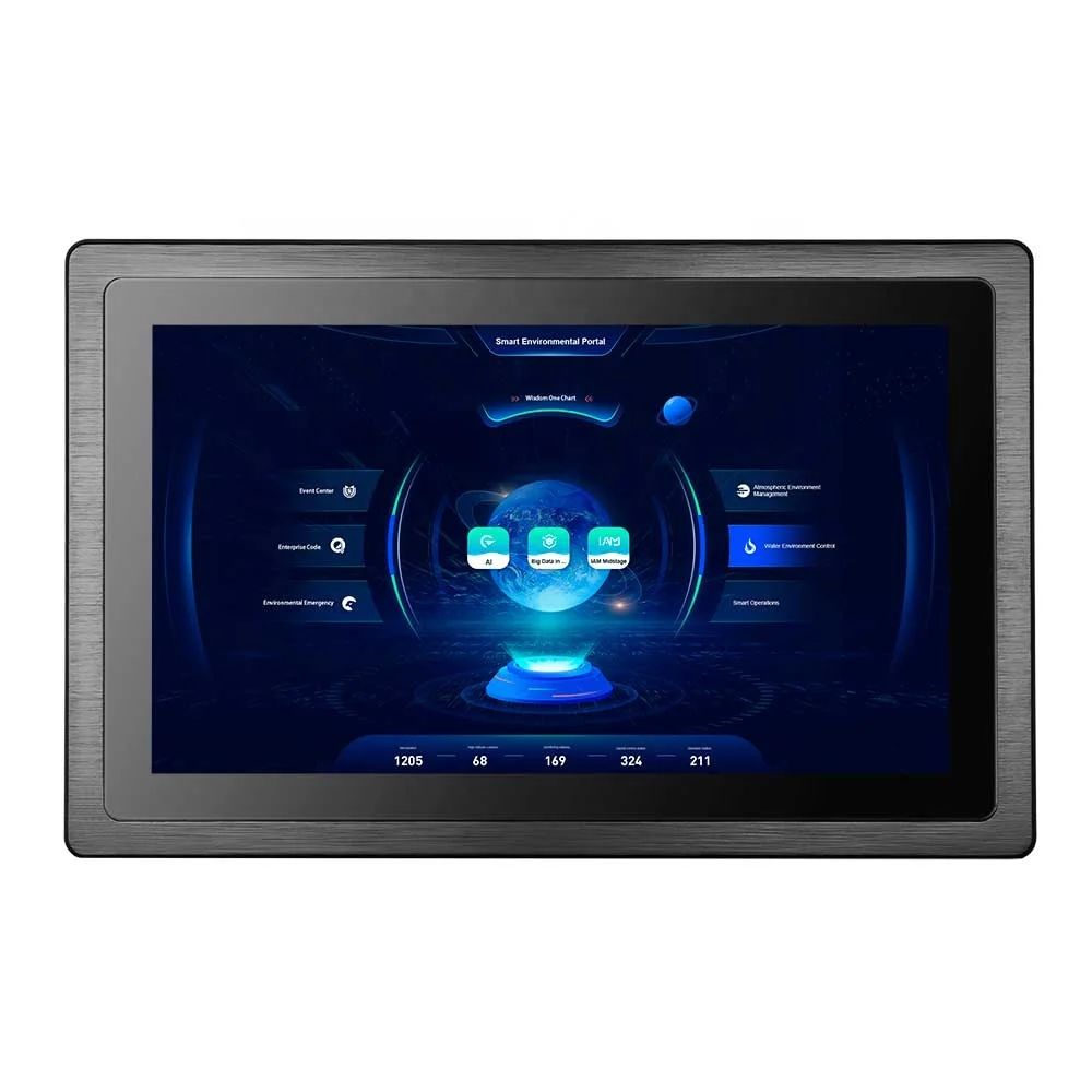15.6 Inch Outdoor Marine Monitor 12V IP65 Waterproof Embedded Industrial Lcd Resistive Touch Monitor with Vga