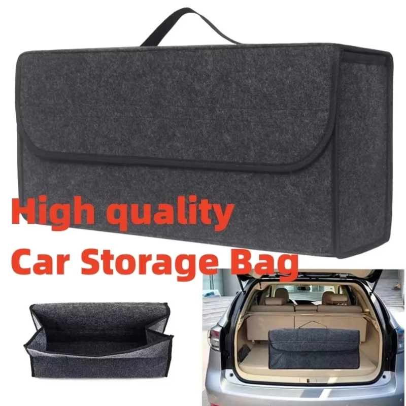 Large Anti Slip Compartment Boot Storage Organizer Tool Car Storage Bag Car Trunk Organizer Soft Felt Storage Box Accessories