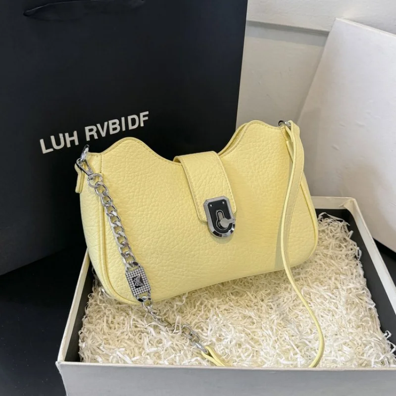 

Unique Crossbody Handbag for Women with Letter Logo Trendy Fashionable Design Solid Color Elegant Leather