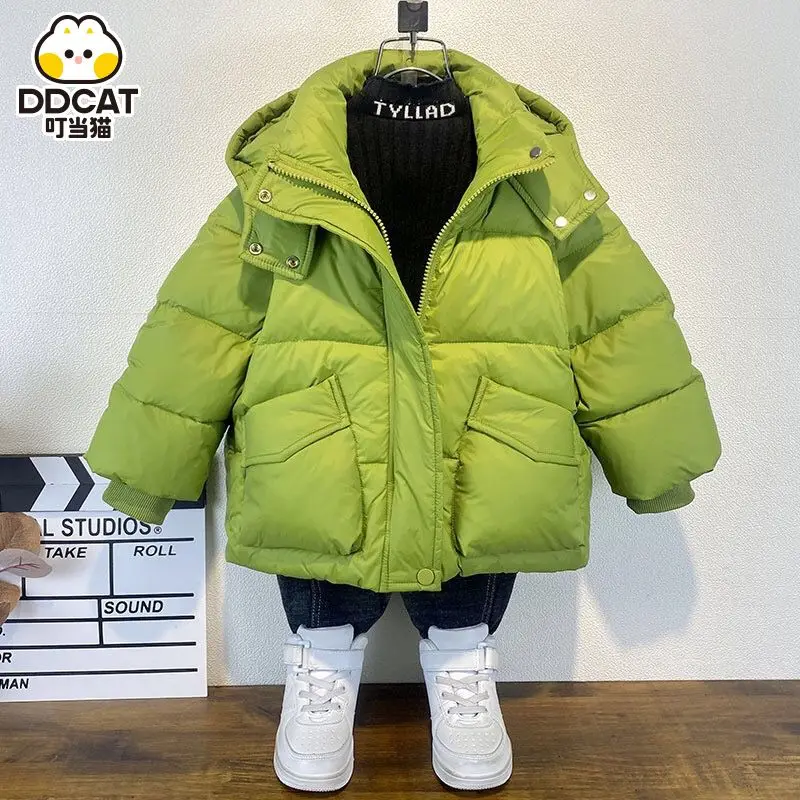 

Boys Winter Wear Thickened Cotton-Padded Coat 2023 New down Cotton Jacket Medium and Large Boys Jacket Bread Coat