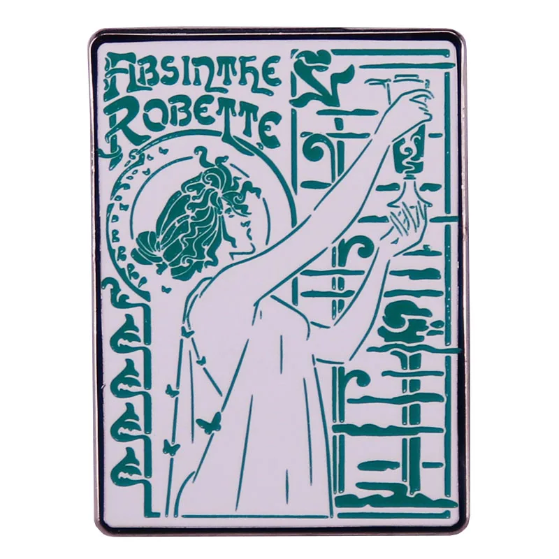 Absinthe Robette Poster Art Enamel Pin Vintage Badge