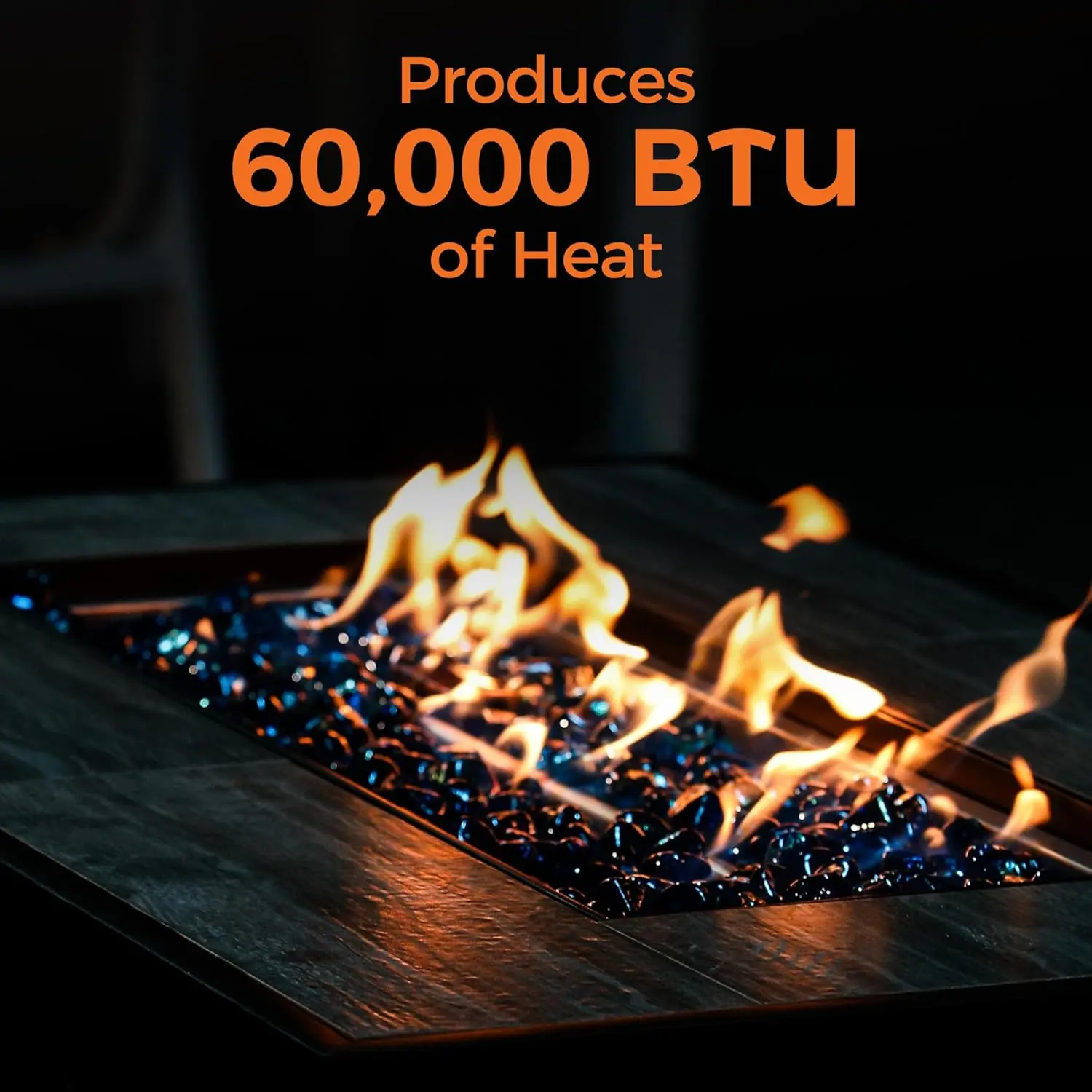 42-inch Rectangular Black Propane Fire Pit for Outdoor Patio, Ideal for Outdoor Gatherings