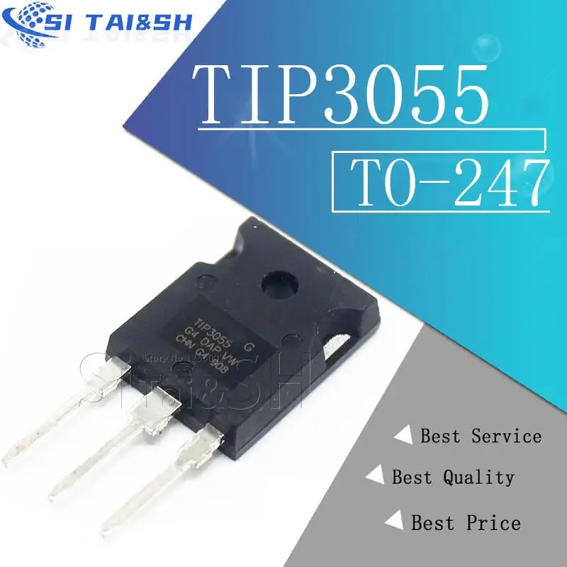 

5PCS TIP3055 TO-3P T1P3055 Power Transistors IC Data system
