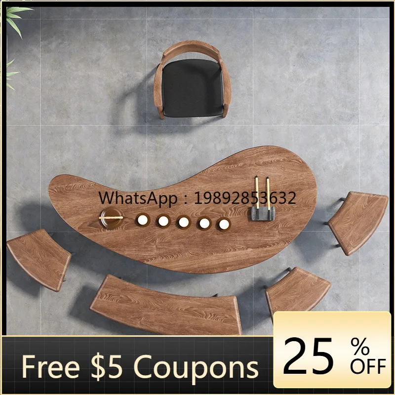 YFY New Chinese Style Solid Wood Tea Table Balcony Bedroom Tea Table and Chair Set Simple Creative