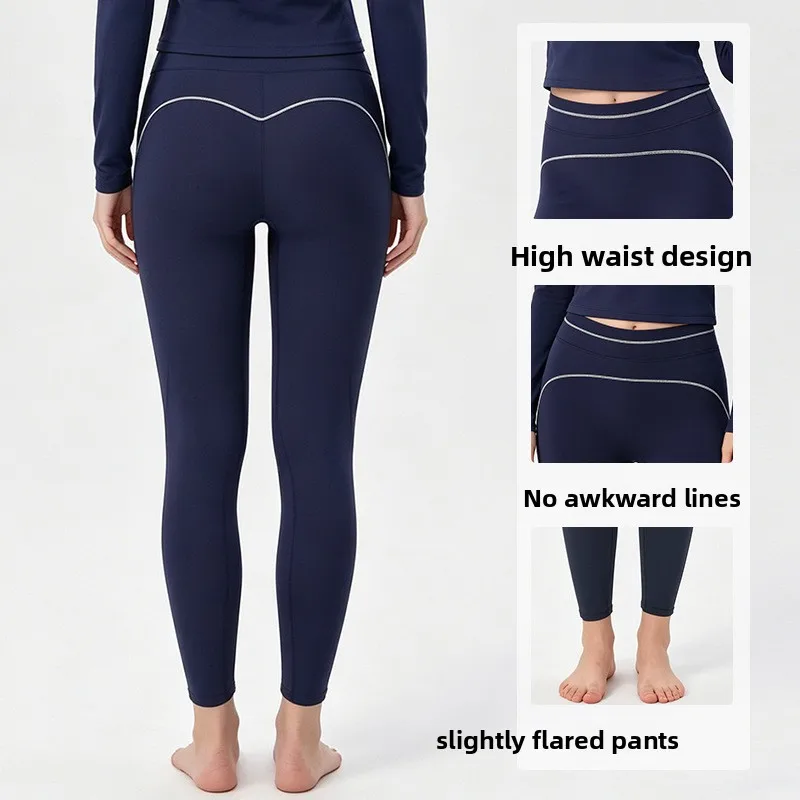 Women Color Block Brushed Yoga Leggings High Waist Skinny Pants Outdoor Running Gym Fitness Sports Trousers New Sportswear
