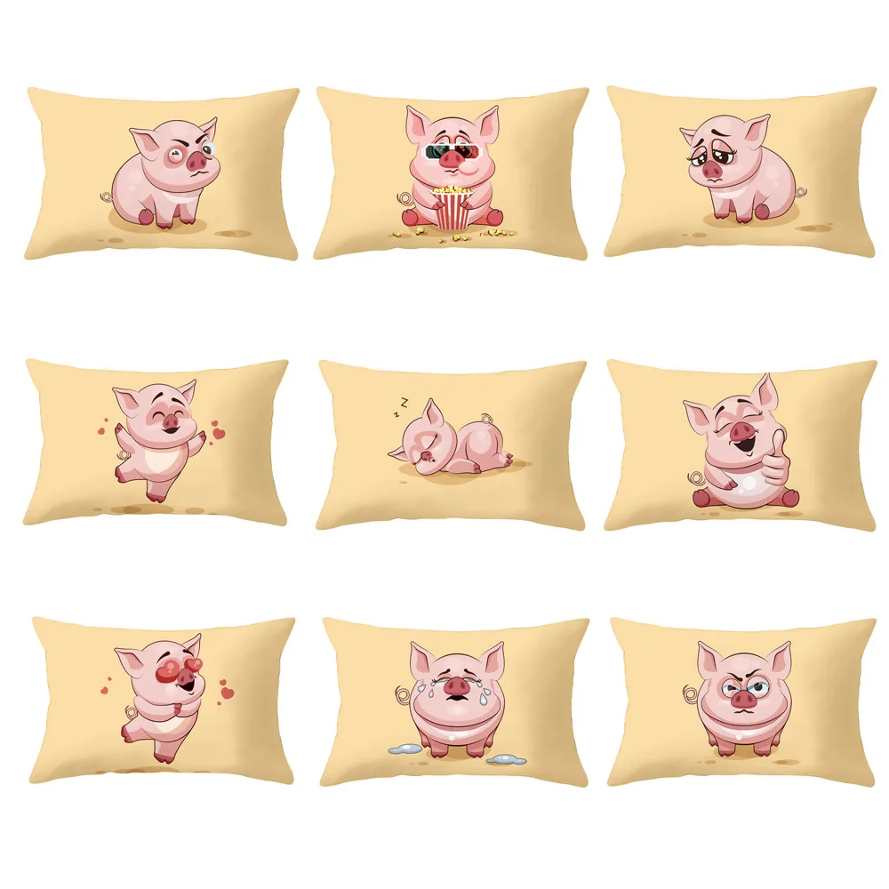 

Cute Pig Pillow Case Pink Animal Pillowcase for Pillow Decorative Cushions for Elegant Sofa Throw Pillow Cover Home Decor 30x50