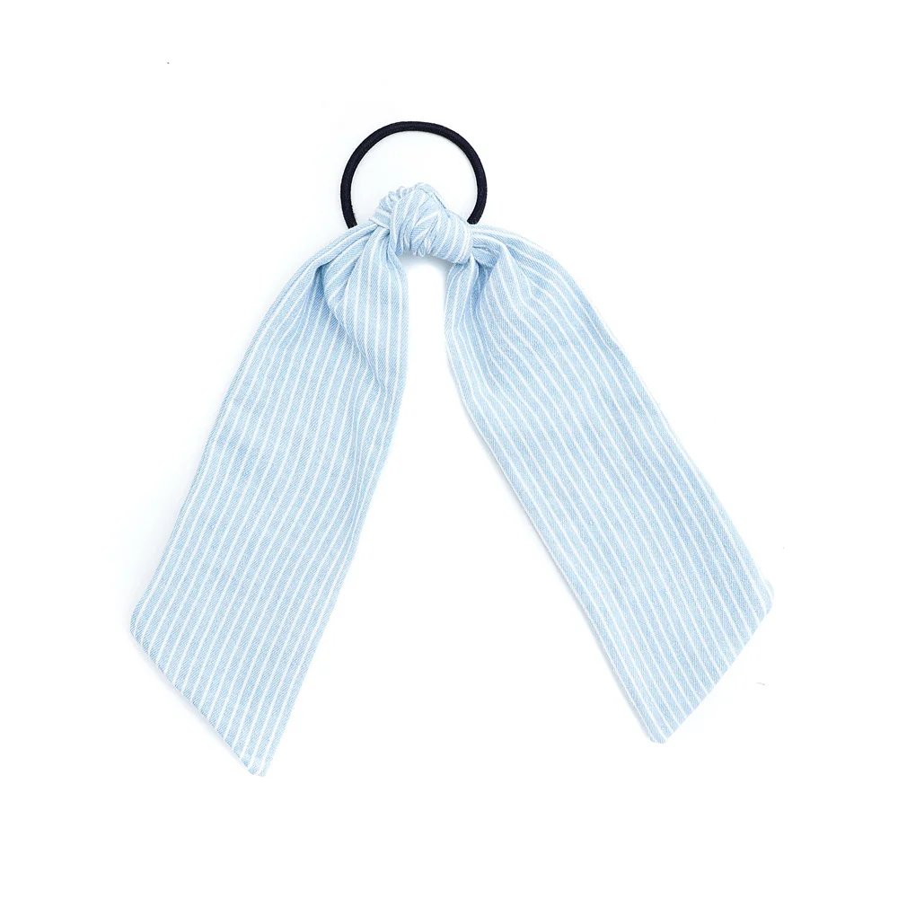 Fashion stripe  pattern Girls Headband Fashion Hairband denim Elegant  Hairbow  Hair Accessories Elegant Headband bow clip