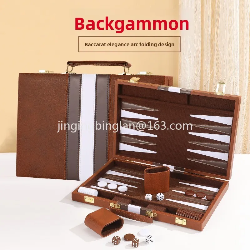 Manufacturer supplies hot-selling PU leather chess storage box backgammon