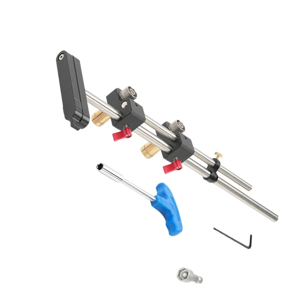 Track Saw Repeat Stop Adjustable Aluminum Fence With Dual-rod Guide Rail For Track Saw Systems Adjustment Process Stop Position