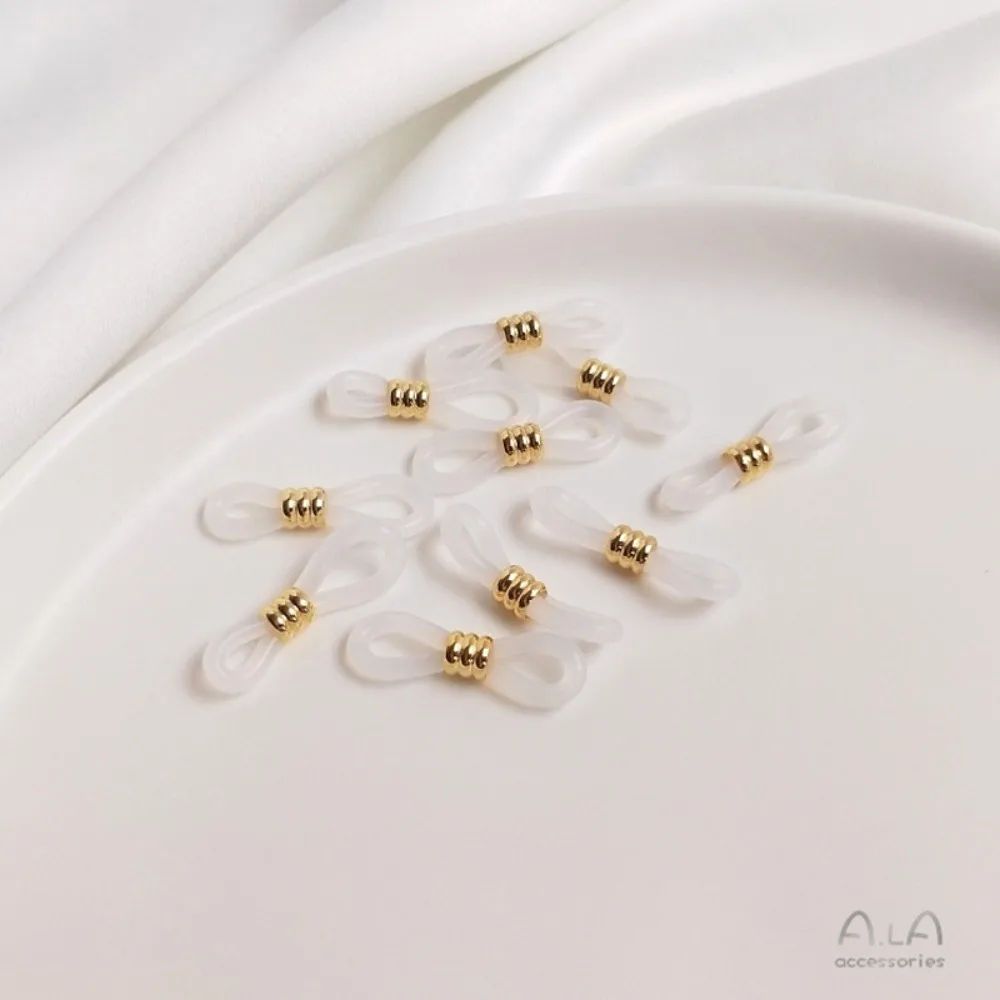 المشابك والنحاس والخطافات 14K الذهب اللون عدم الانزلاق خاتم سيليكون 8-حرف مشبك اليدوية DIY سلسلة المرأة سلسلة الملحقات #5