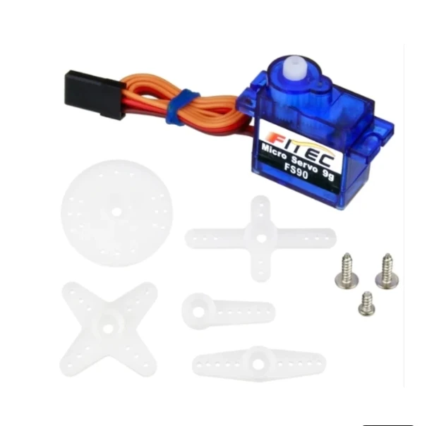 10 SZTUK Mini Serwo FS90 o Wielkości Sub-Mikro, Obciążenie 1,5 Kg, Zasięg Rotacji 180 Stopni, Mini Serwo Analogowe do Sterowania Zdalnego, Elektryczny Helikopter 450