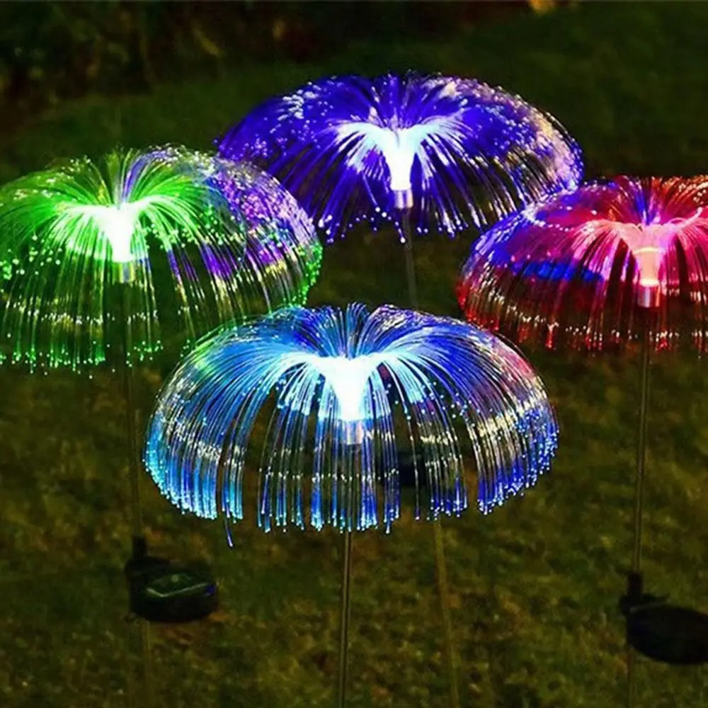 1/2/3/5 Layer Solar Jellyfish Lamp Colorful Ground Insertion Jellyfish Lawn Light Waterproof High Quality Fiber Optic Lamp