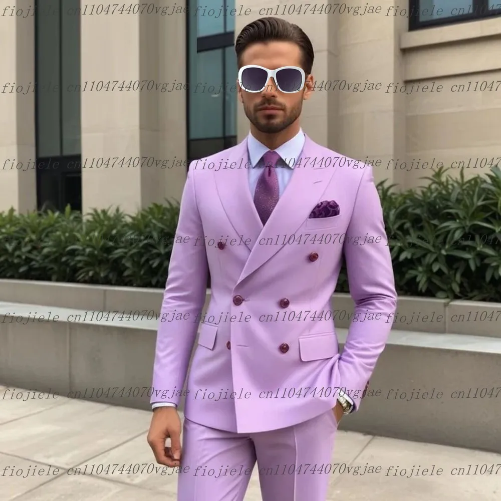 

Lavender Men Suit Formal Occasion Wedding Party Groom Groomsman Business Prom Male Tuxedos Customized 2 Piece Set Jacket Pants