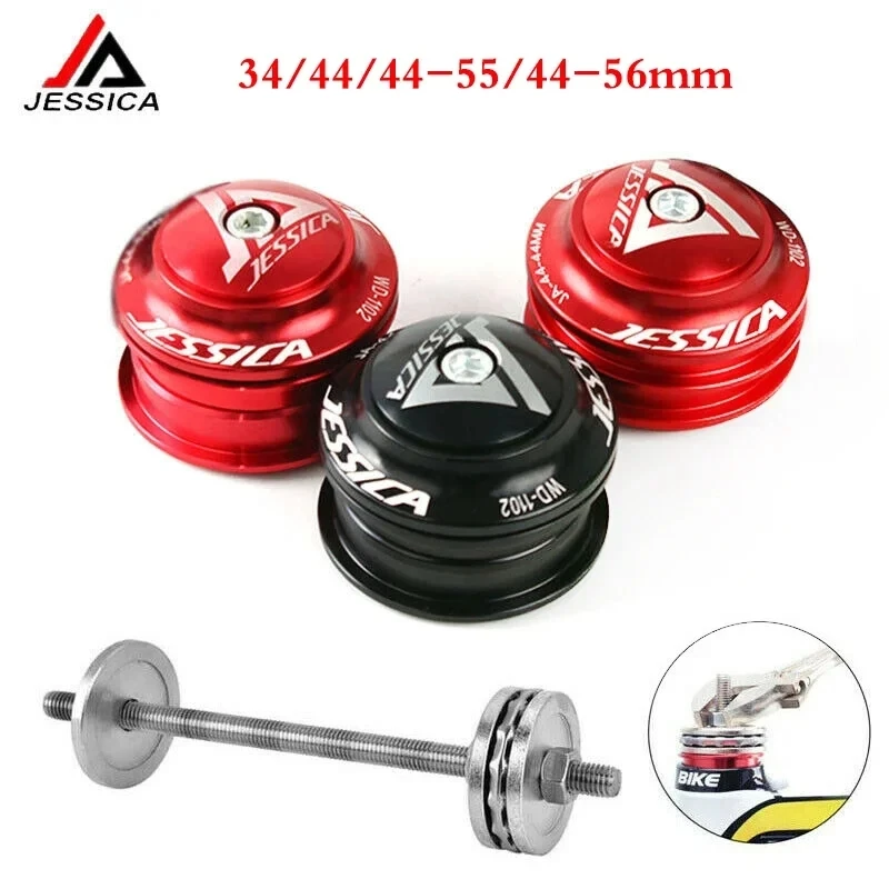 Bike Headset MTB Aluminum Alloy 34/44/44-45/44-56mm Headset Road Mountain Bicycle Bearings Bowl Set Cycing Straight/Tapered Fork