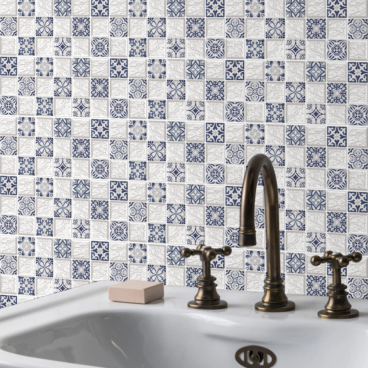 

6/12/24 pieces of wall tile stickers 30x15cm self-adhesive waterproof stickers used for kitchen and bathroom decoration