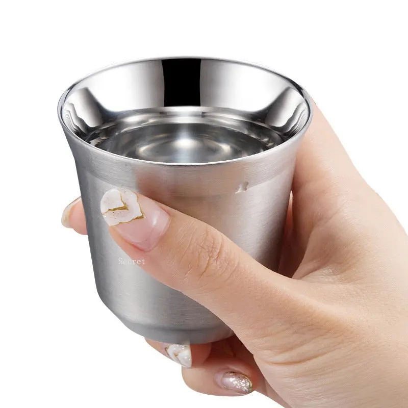 Double-layer Anti-scalding Stainless Steel Coffee Cup Espresso Cup Vacuum Cup Powder Receiver Milk Jug Coffee Coffeeware