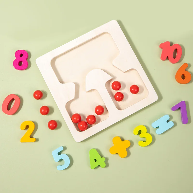 Children Wooden Math Toy 1-10 Addition Subtract Arithmetic Learning Count Set Montessori Educational Toys Teaching Aids for Kids