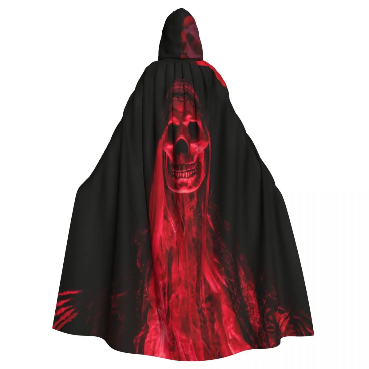 

Dark and Fiery Skull Cloak for Halloween Horror and Themed Events Unisex Adult Cloak with Hood Long Witch Costume Cosplay