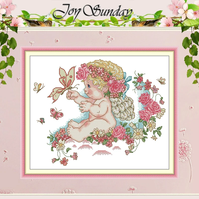 

Узоры ангелов и бабочек, набор для вышивки крестом, сделай сам, 11CT, 14CT, 16CT, HD штампованный DMC, набор для вышивки крестом, вышивка, рукоделие