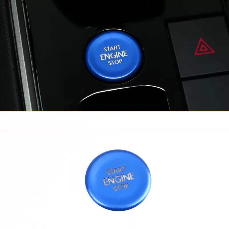 It is suitable for 2019-2022 Volkswagen Touareg engine start button decoration stick aluminum alloy transparent metal protective