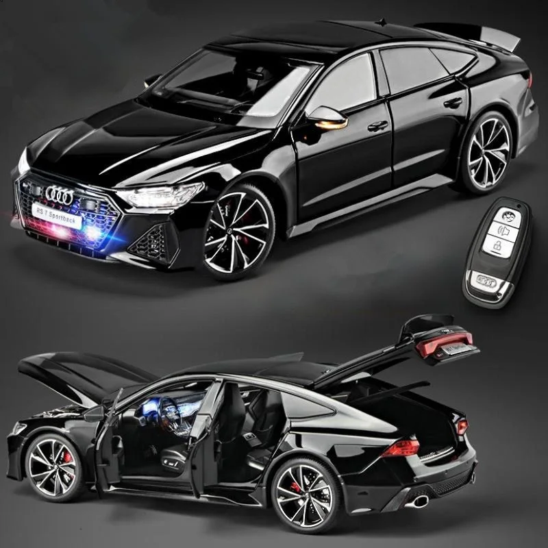 

1:18 ключевой пульт дистанционного управления, версия AUDI RS7, модель спортивного автомобиля из сплава, литой под давлением металлический гоночный автомобиль, модель автомобиля, звуковой свет, детская игрушка в подарок