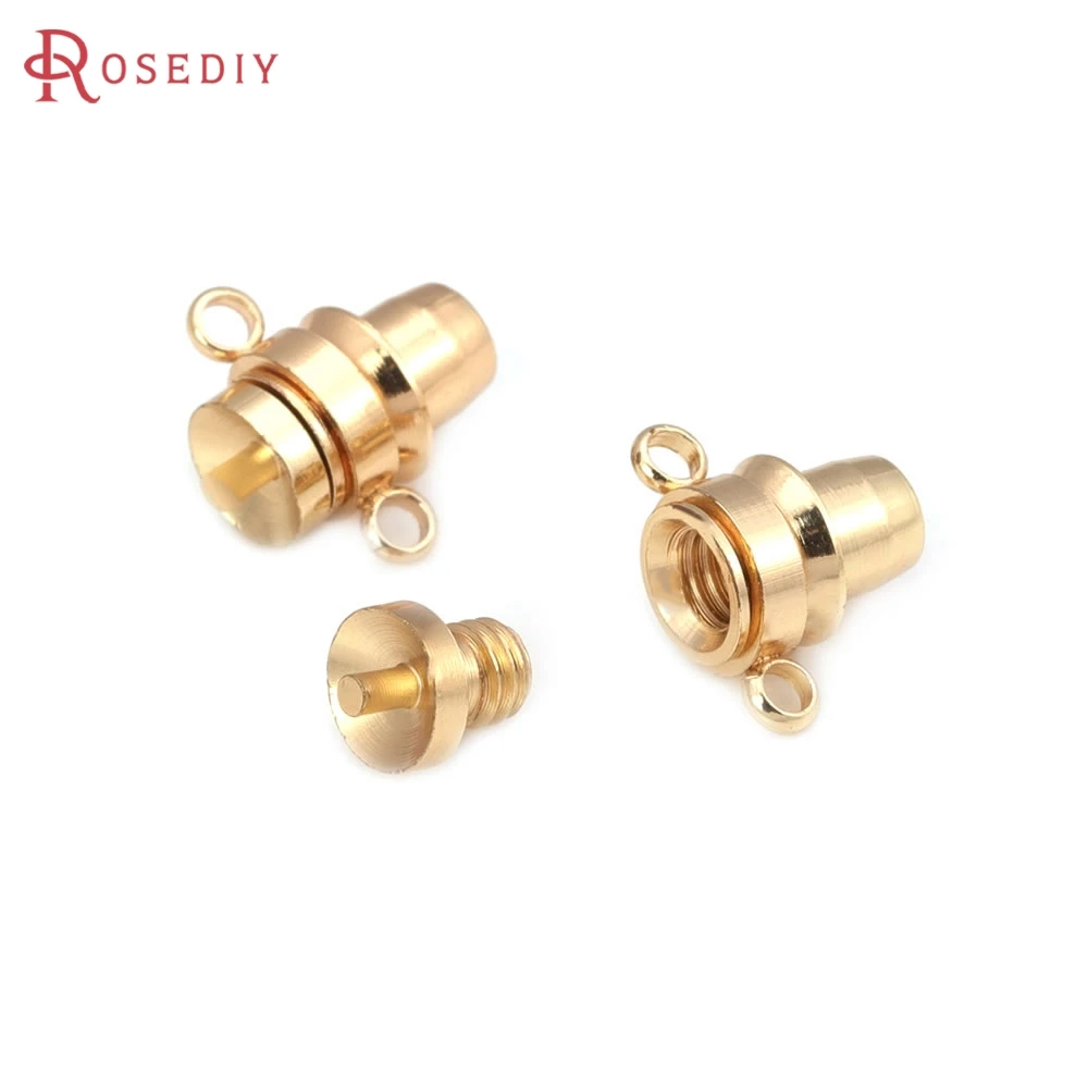 

18K Gold Color Brass Screw Necklace Connect Clasps High Quality Diy Jewelry Accessories Jewellery Making Materials