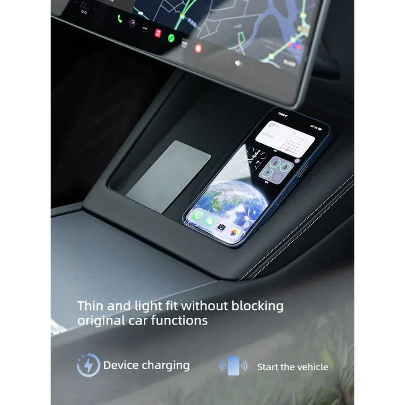 

Applicable to Tesla Model Y/3 Refresh Edition Wireless Charging Pad Silicone Anti Slip Dashboard Mount Car Phone Holder 2026