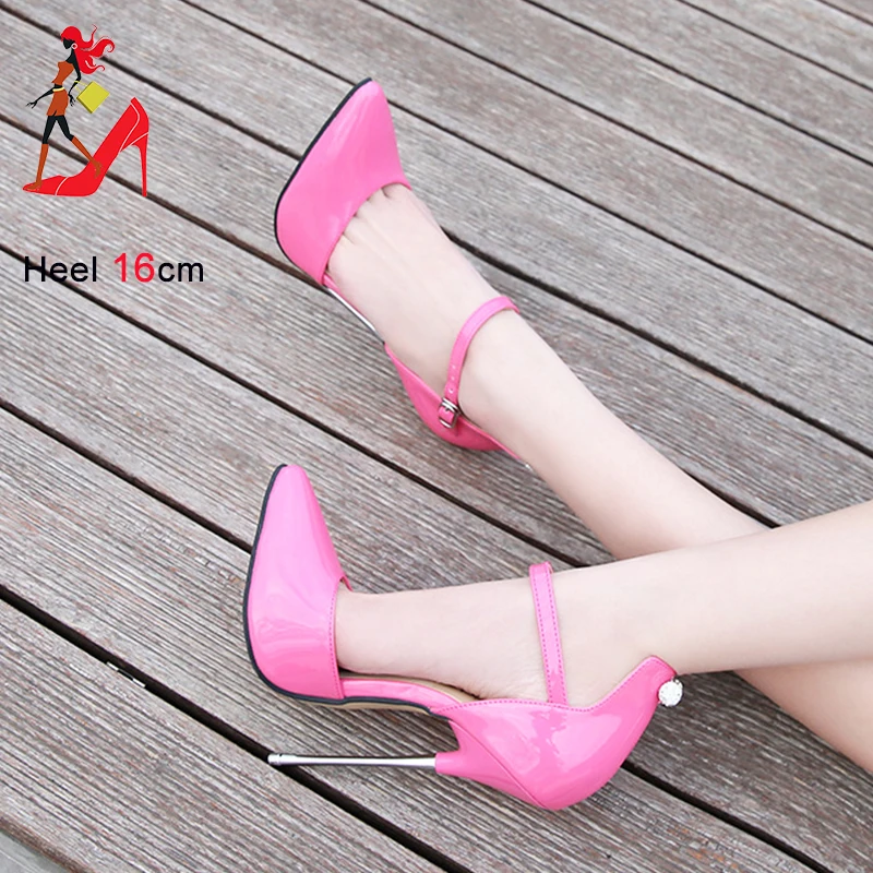 Fetish 16CM Extreme High Heels SM Cosplay Sandals Summer Fashion Poined Toe Stilettos Crossdresser Shoes Metal Heel Women Shoes