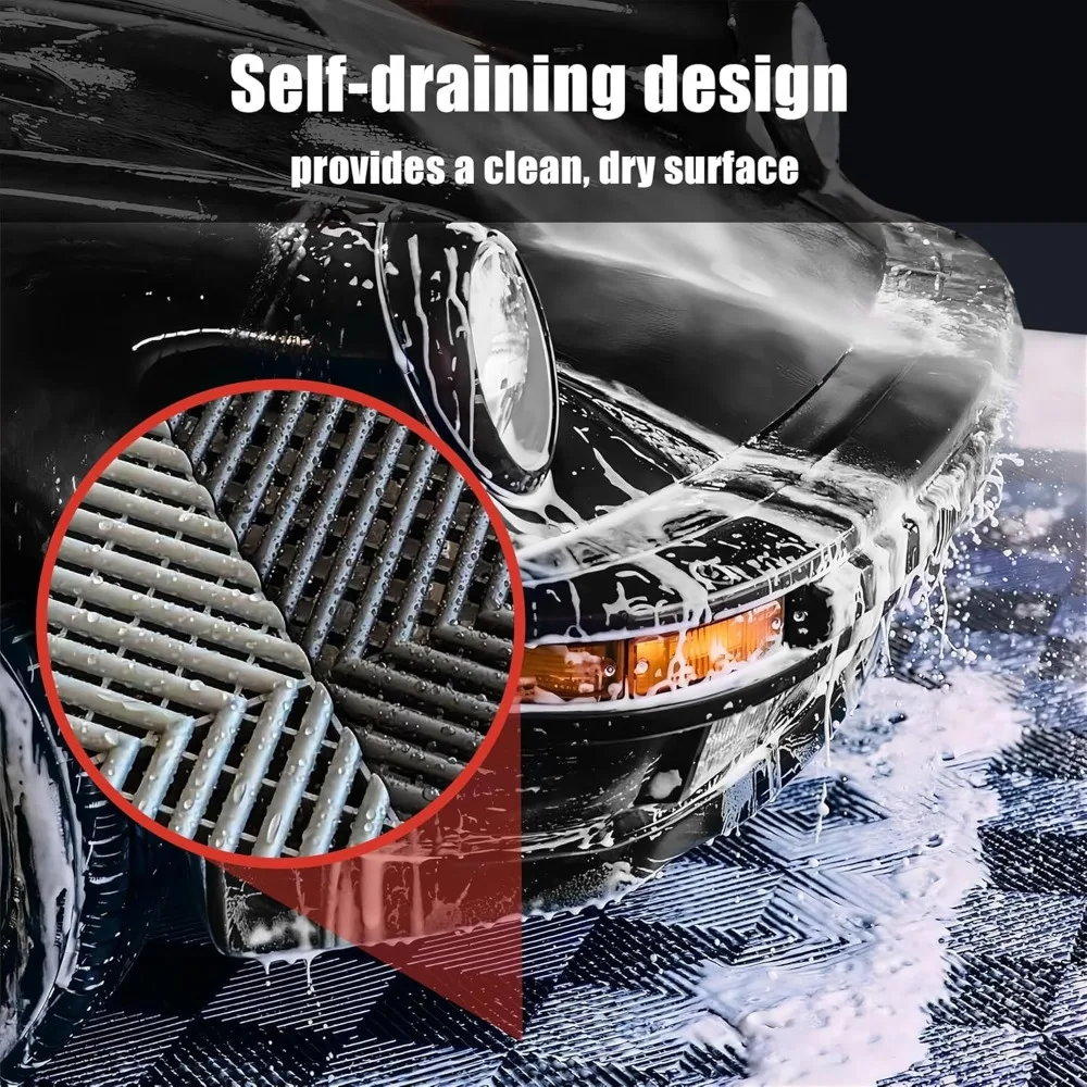 Antislip in elkaar grijpende kunststof garagevloertegels voor garagevloeren, 15,7x15,7, ideaal voor garageorganisatie en opslag, ventilatieopening