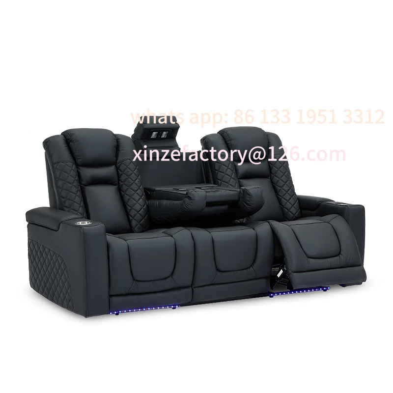 

Customizable living room straight row three-person small apartment electric function audio and video room