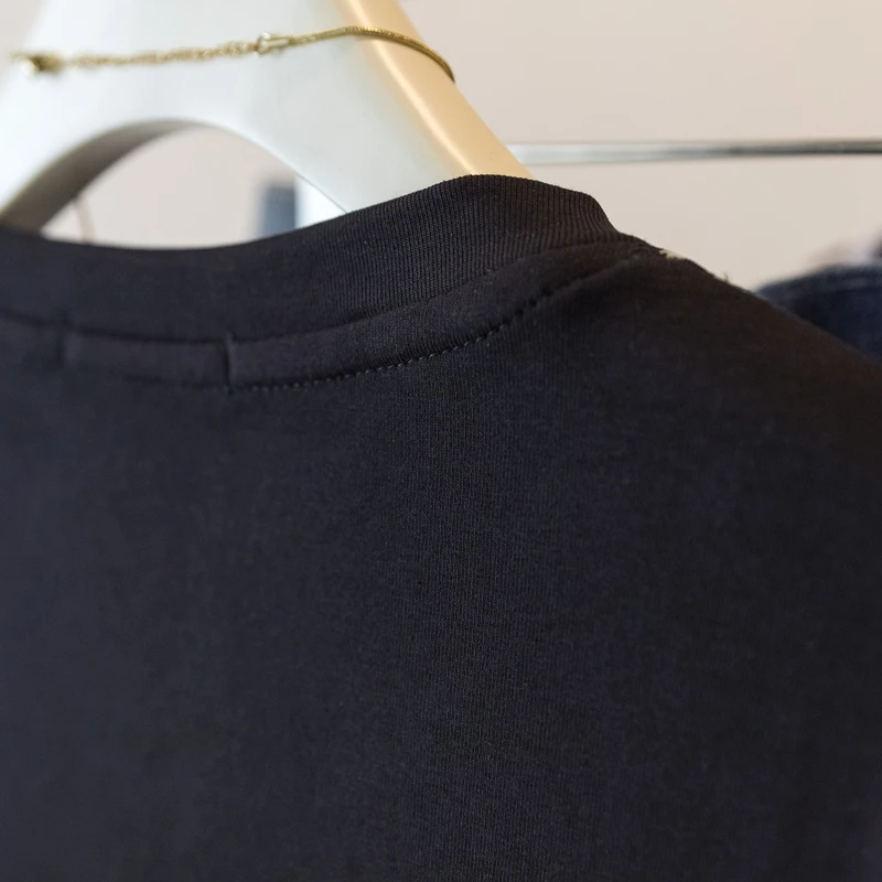 الصيف النساء كاذبة قطعتين تي شيرت 4XL الجولة الرقبة قصيرة الأكمام المرقعة الأعلى الفرنسية عارضة أزياء فضفاضة الإناث الأسود تيز