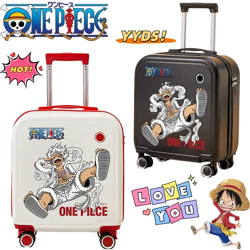 One Piece white hair Nika Cartoon Durable Quiet Universal Wheel Travel Tie Rod Trunk Box Creative Animation Peripheral Luggage