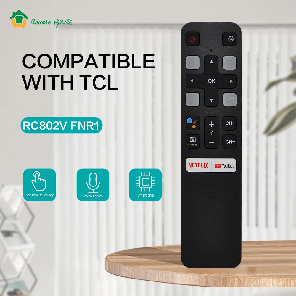 New Voice Remote RC802V FNR1 fit for TCL TV 40S334 50S434 55S434 75S434 40S330 70S430 32S334 55S435 50S435 43S43432S6500A 65P8S