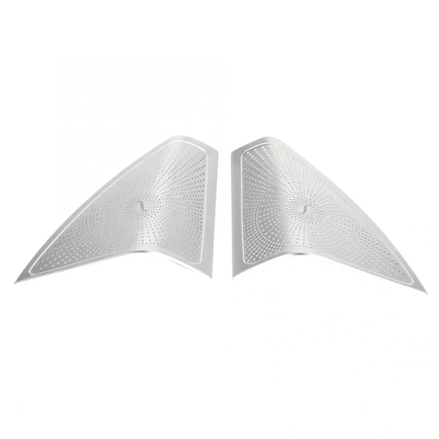 

1 Pair of Car-styling Door Stereo Audio Speaker Cover Trim Aluminum Alloy Matte Silver for Mercedes Benz C Class W205 2015-2017