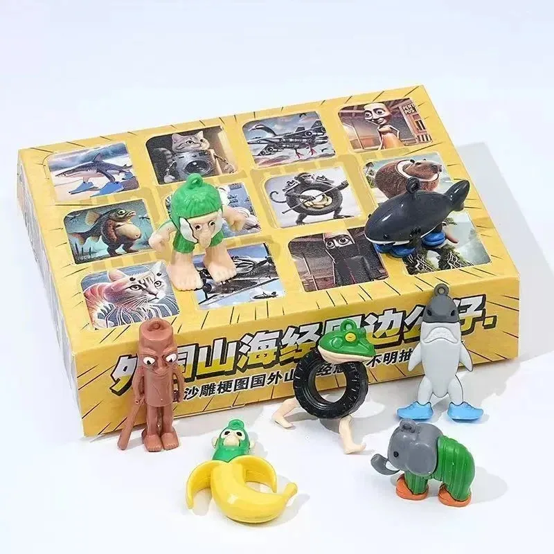 Hot-Nieuwe 12 Stuks Punch En Win Blind Box Tralalero Tralala Brainrot Tung Tung Sahur Verrassing Blind Box figuur Model Poppen Speelgoed Gift