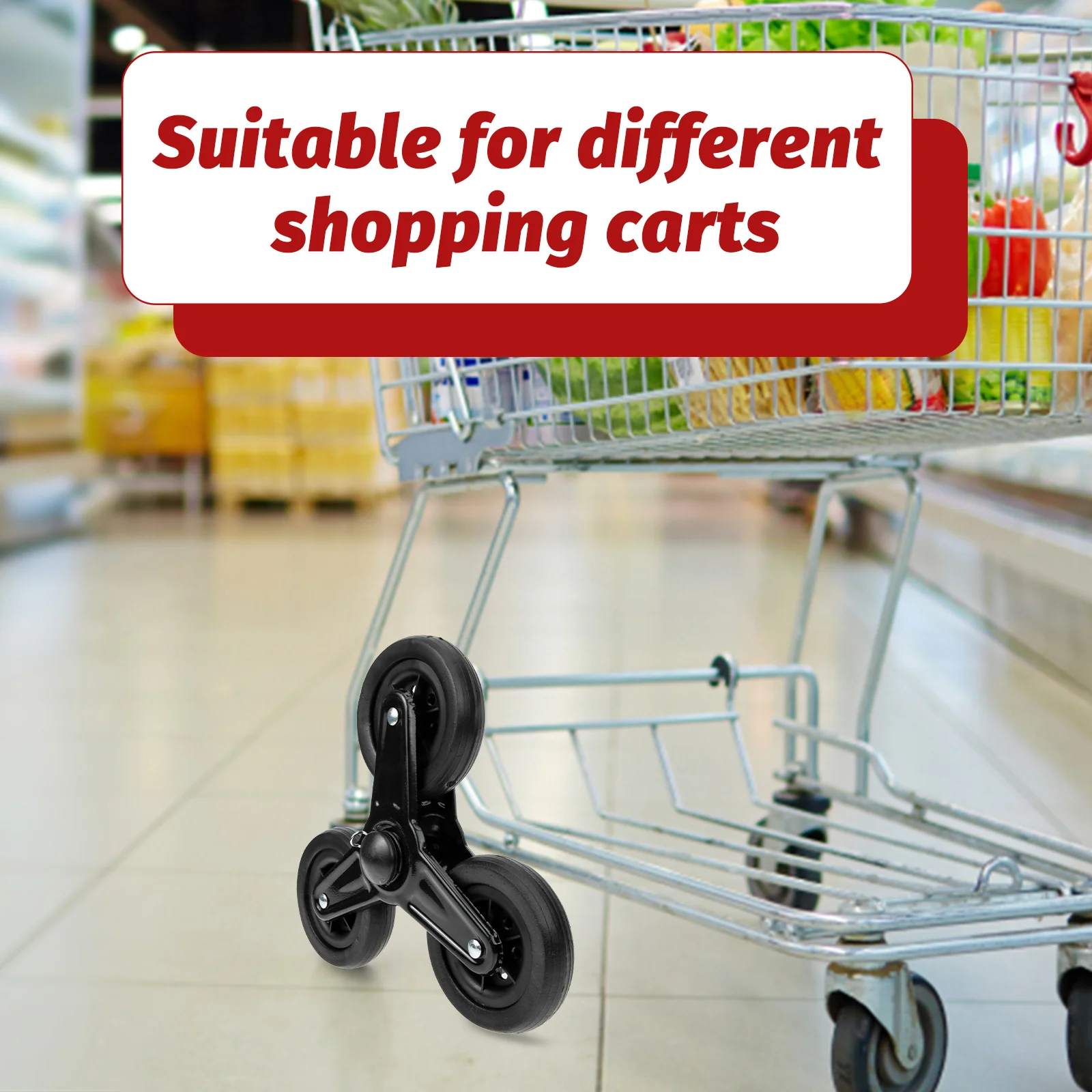 Shopping Wheel for Cart Stroller Wagon Casters Luggage Trolley Triangle Pram Stair Climbing