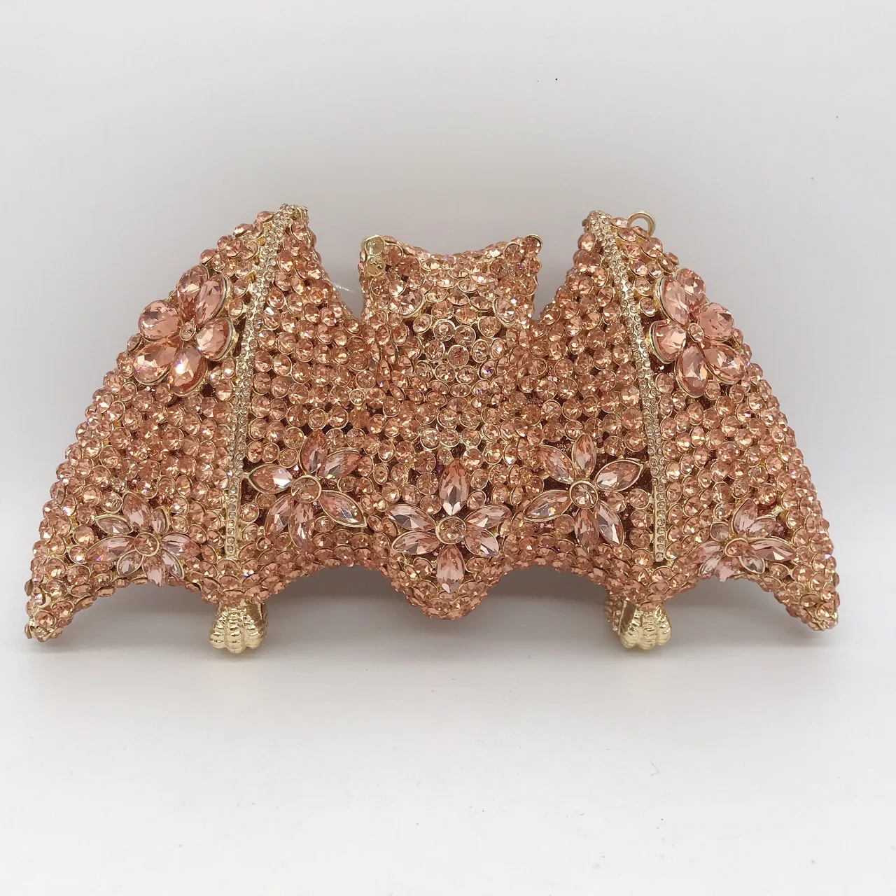 

New animal bat diamond dinner bag banquet hollowed out metal rhinestone bag bat bag