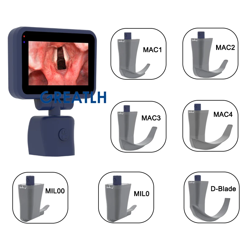

3.2 Inch Screen Video Laryngoscope Reusable Digital Laryngoscope Repeatable Laryngoscope Digital 7 Blades Optional