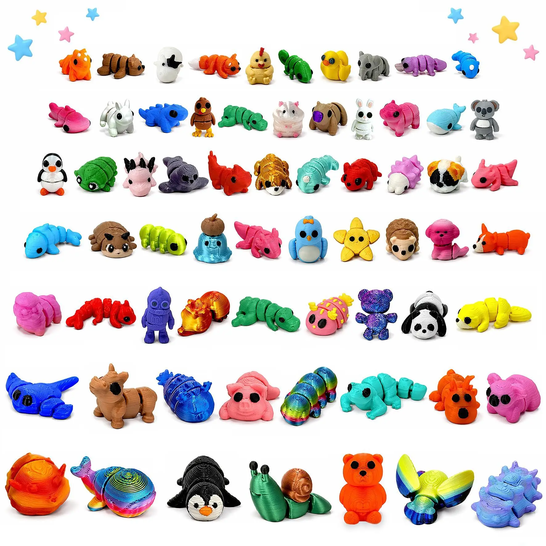 3D Printed Simulation Small Animal Joint Movable Mini Desktop Toy For Boys and Girls, Stress Relief, Healing, Family Gatherings