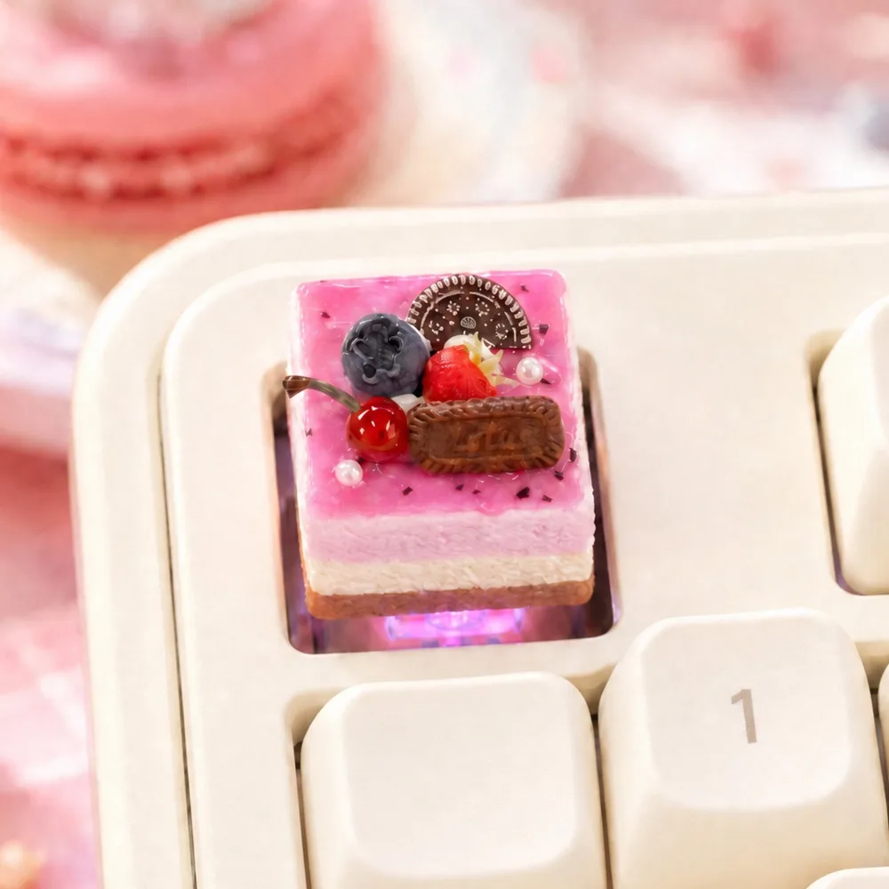Cake Keycaps Customized Resin Artisan Point Keycap Cross Axis Desktop Ornament Personality Gift Mechanical Keyboard Accessories