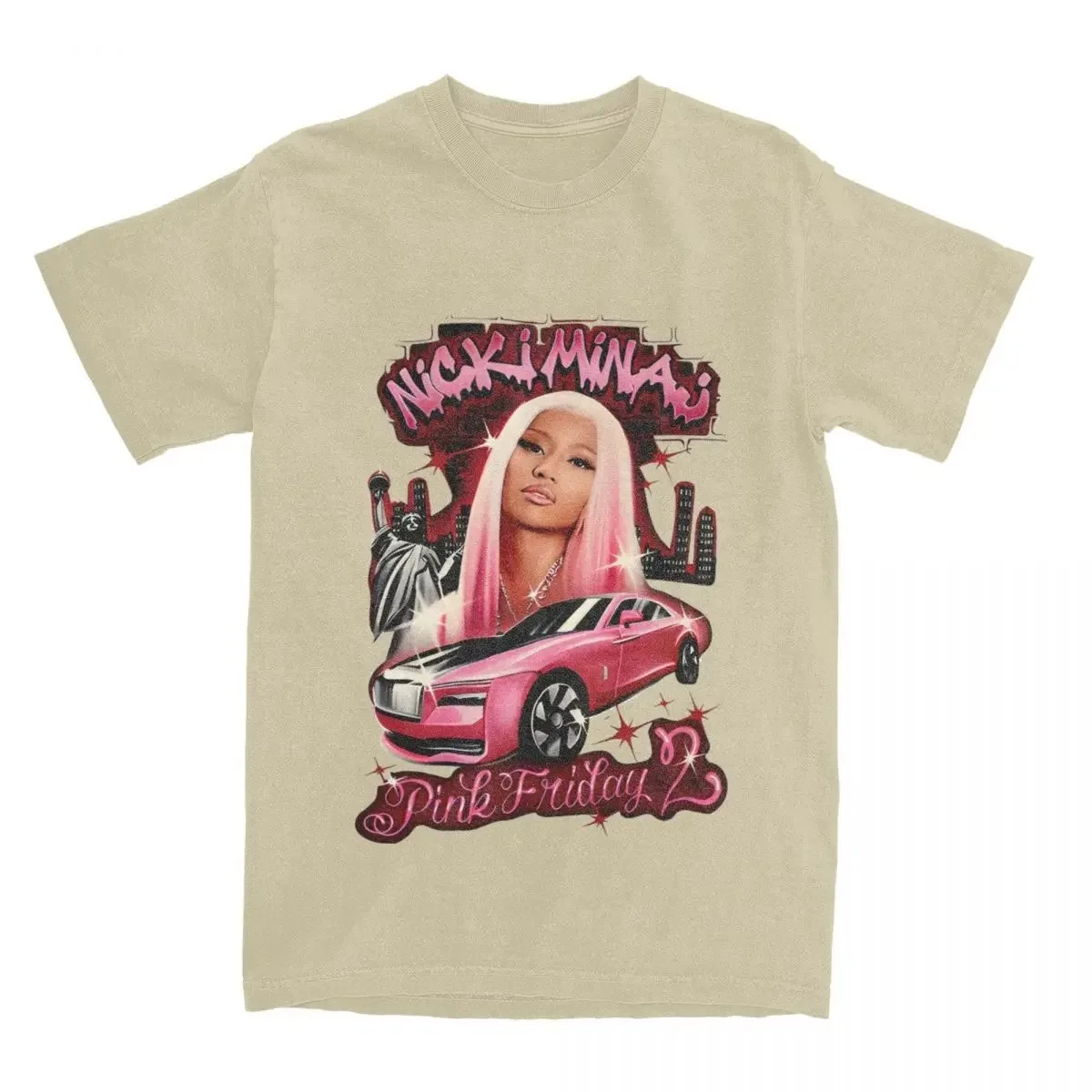 Ladies Pink Friday 2 Tour Nicki Minaj Rapper T-Shirt Cotton Clothing Crazy Short Sleeve Crew Neck Print Plus Size T-Shirt