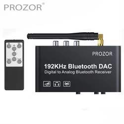 PROZOR 192kHz Digital to Analog Converter with Remote Bluetooth-Compatible DAC Digital Coaxial Toslink to Analog Stereo L/R RCA