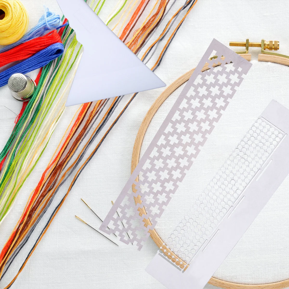 

1Set Tool Kit Premium Steel Mesh Ruler for Beads Art Craft DIY Diamond Embroidery Fixing Design Rhinestone Art