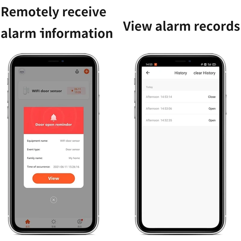 مغناطيس مستشعر الأبواب والنوافذ ، تحكم ذكي في التطبيق ، متوافق مع اليكساس ، مساعد جوجل ، إنذار أمان لاسلكي