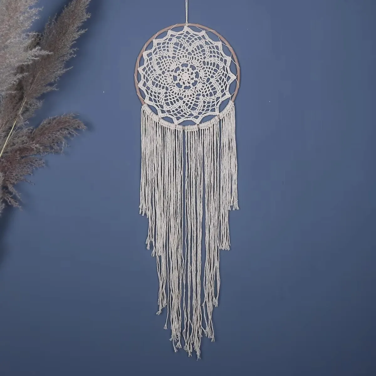 Богемный макраме «Ловец снов», подвесной гобелен для девочек, декор для спальни, ручной работы «Ловец снов», настенный орнамент с колокольчиком ветра