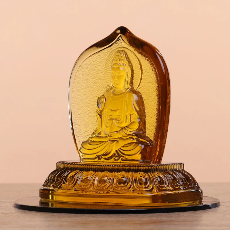 Traditional Wax-Removing Glazed for Worship Car Accessories Lotus Base Guanyin Tathagata Maitreya Ornaments Thousand B