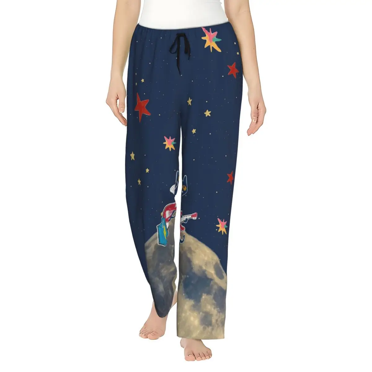 Pete The Cat Cartoon Space Guitar Ladies Lounge Pants Stretch Pajama Pants Dorm Pj Bottoms