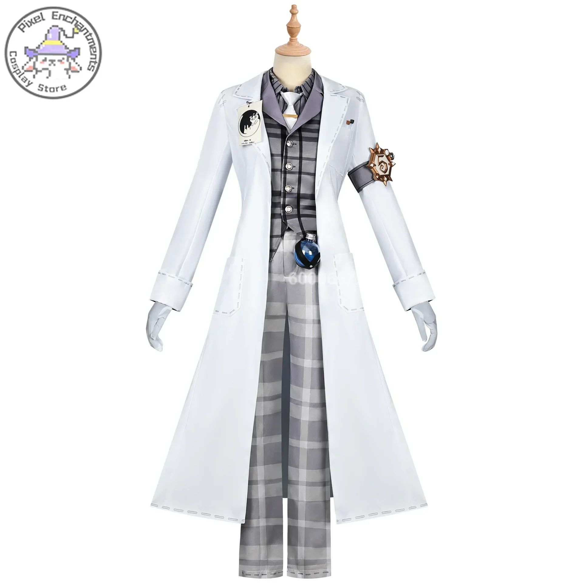 Gatto cosplay identidade v jogo embalsamador traje aesop carl aesop carl masculino lindo terno uniforme role play outfit festa de halloween