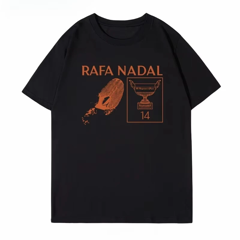 Camiseta de Tênis de Manga Curta 2026 Nadal Footprint Art Influencer Soil King, Comemorativa ao Aposentadoramento de Nadal, Verão, Alta Qualidade, Estilo Ins Y2K